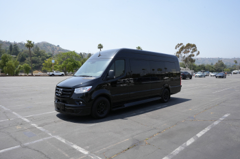 Black Mercedes-Benz Sprinter van