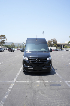 Black Mercedes-Benz Sprinter van