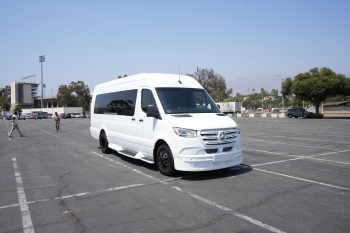 White Mercedes-Benz Sprinter van